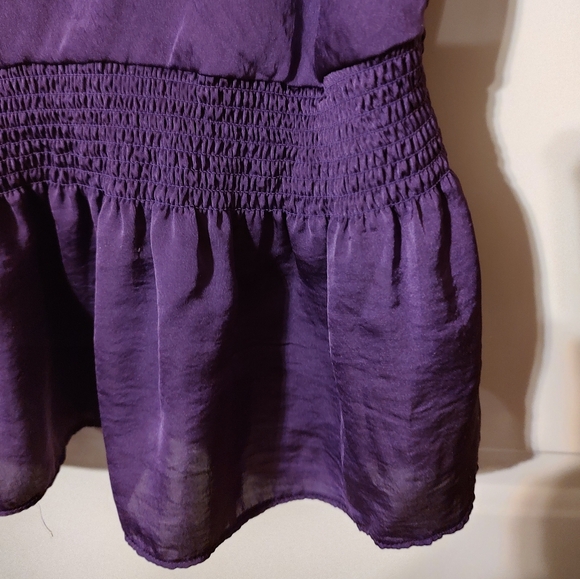 💜🪻💜 Sultry Rich Amethyst Purple Silky Satin Drape Neck Camisole Tank Top - XL - Picture 8 of 15